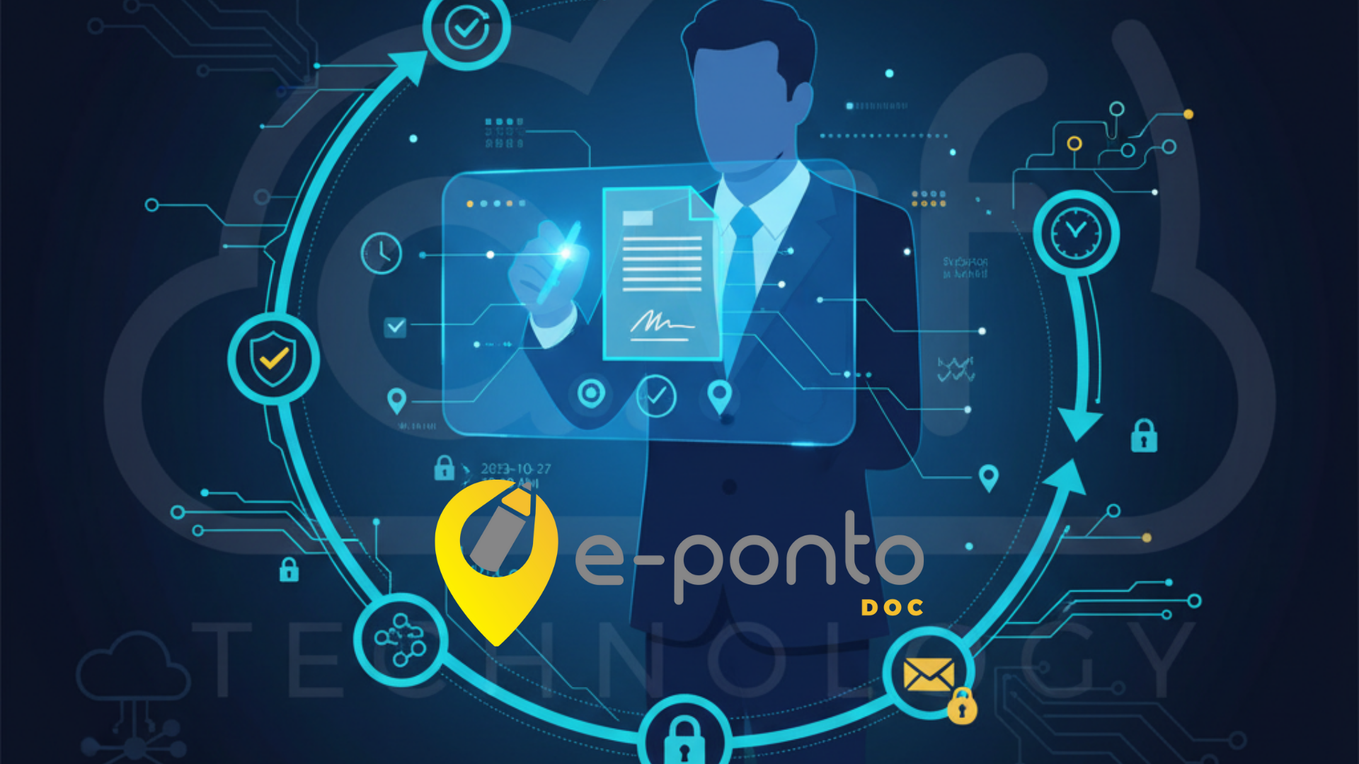 EPonto DOC em uso, mostrando assinatura digital com trilha de evidências e fluxos de aprovação.